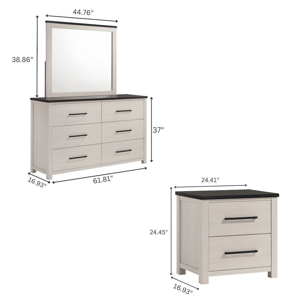 Realynn 5-Pc Bedroom Set, King Panel Bed, Dresser, Mirror, 2 Nightstands