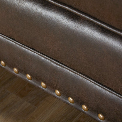 Leinster Faux Leather Upholstered Nailhead Chair in Espresso