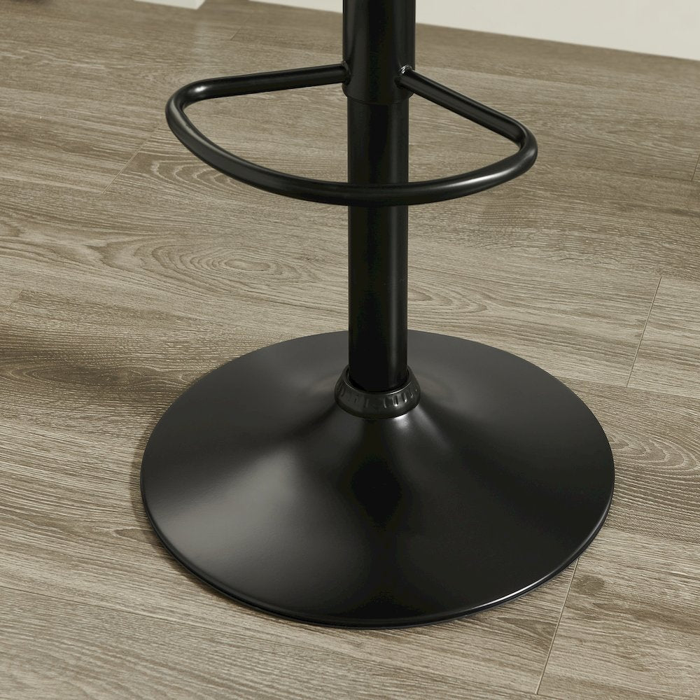 Kovyn Contemporary Adjustable Barstool with Faux Leather Swivel Seats, Set of 2