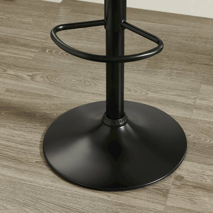 Kovyn Contemporary Adjustable Barstool with Faux Leather Swivel Seats, Set of 2