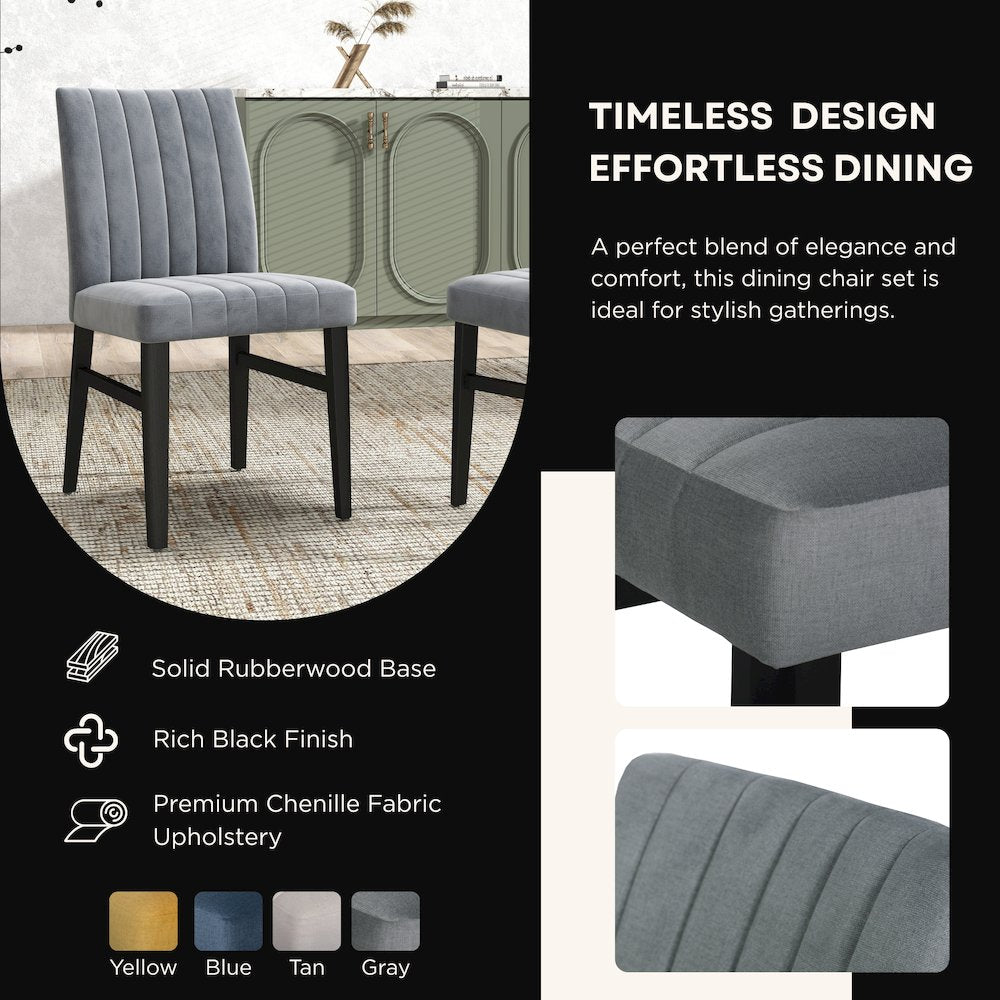 5-Piece Dining Set, Off-White Faux Marble Dining Table with Four Chairs, Gray