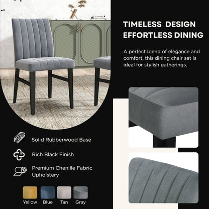 5-Piece Dining Set, Off-White Faux Marble Dining Table with Four Chairs, Gray