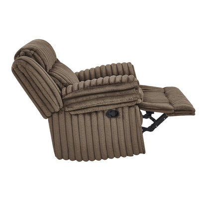 Ardello Manual Recliner with Wide-Wale Corduroy Upholstery, Chocolate