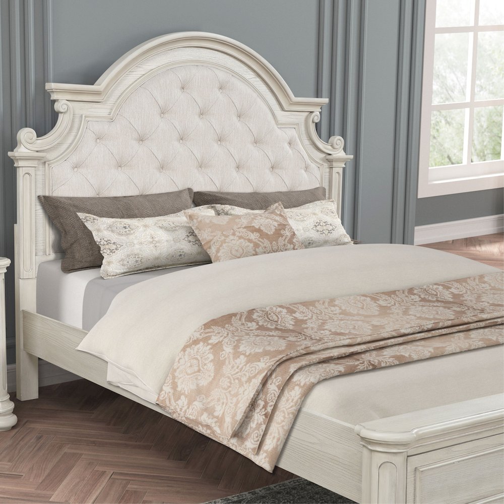 Nelson French Traditional 5-Piece Bedroom Set, Antique White, Queen