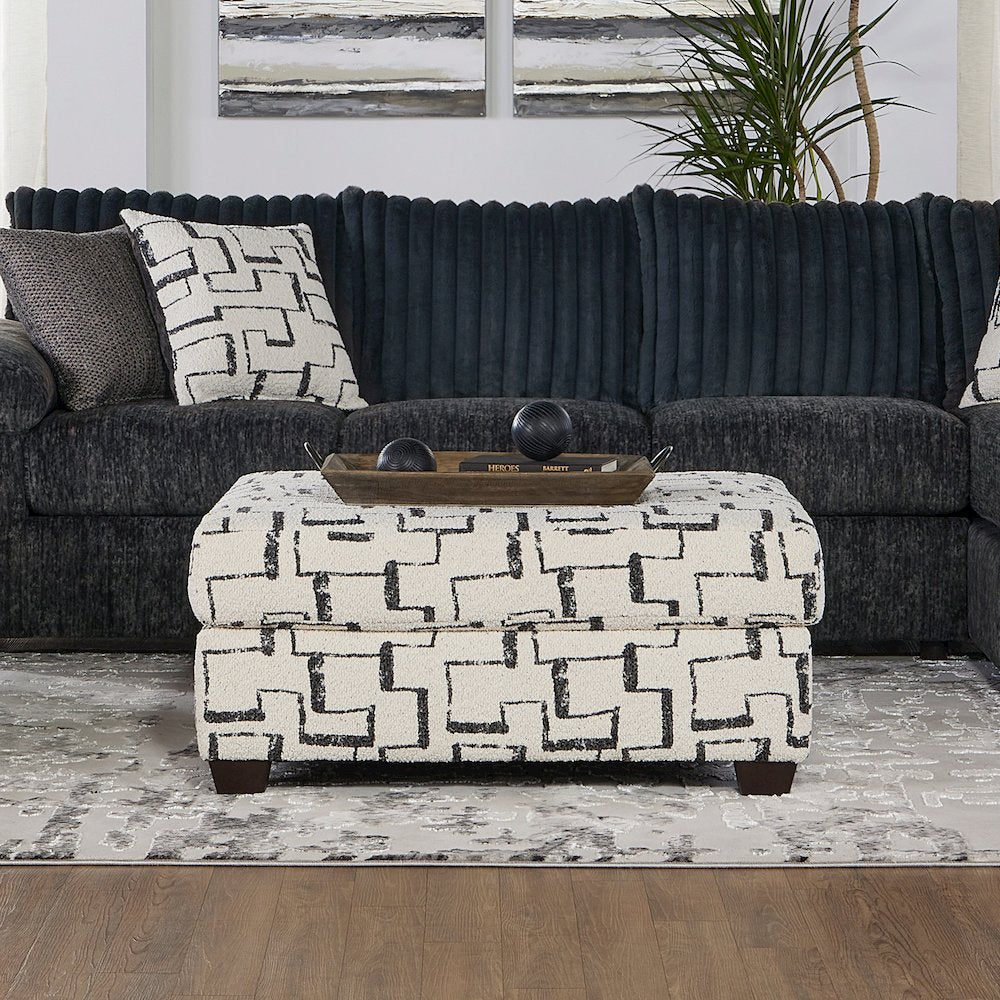 Nason Wide Wale Corduroy Living Room Ottoman, Racetrack Tar