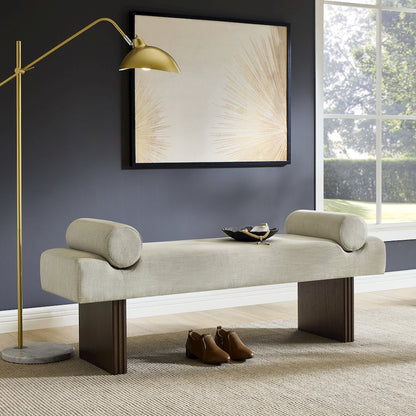 Brooke Contemporary Upholstered Bench, Beige