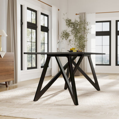 Axler 70-in Length Dining Table, Tripod-Cross Leg, Black