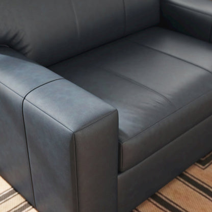 Sakan Leather Upholstered 3-Piece Living Room Set, Sofa and 2 Cutler Chairs