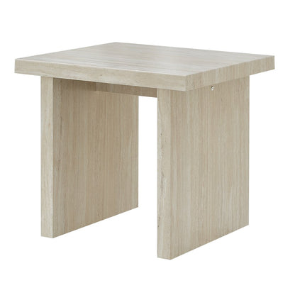 Cavira Modern Faux Marble Living Room End Table, Beige