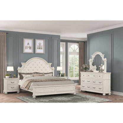 Nelson French Traditional 5-Piece Bedroom Set, Antique White, King