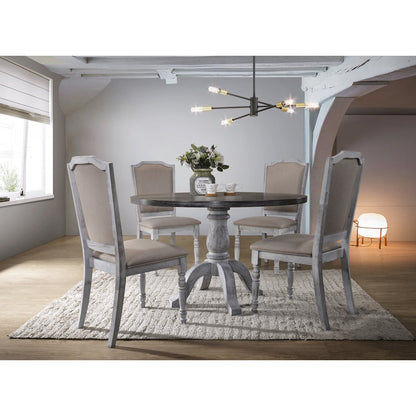Iris Weathered White Wood 5-Pc Dining Set