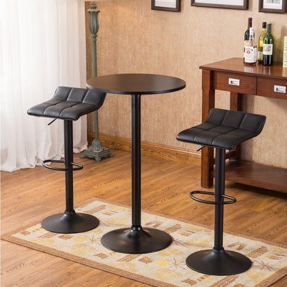 Belham Swivel Black Bonded Leather Adjustable Bar Stool, Set of 2