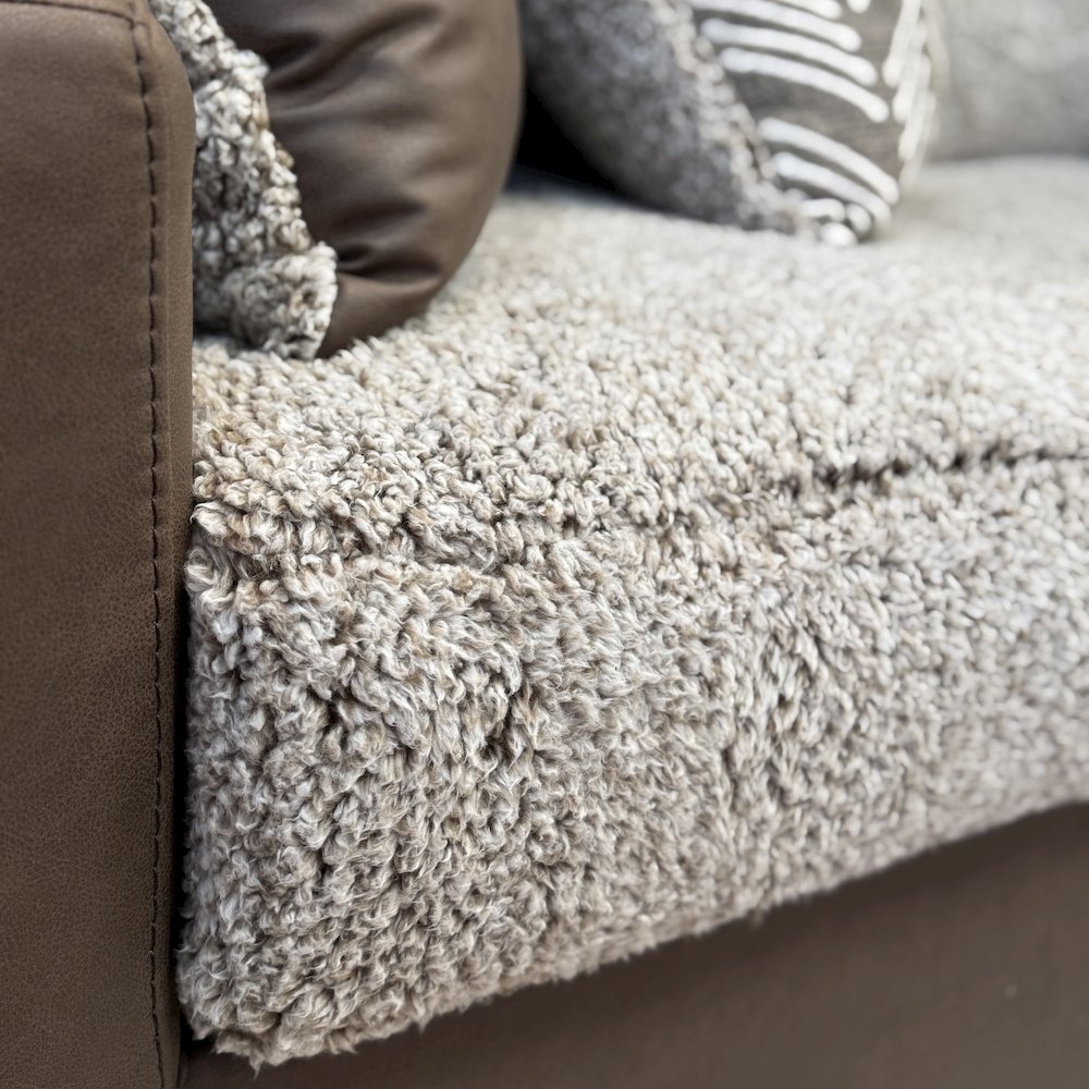 Marvella Living Room Sofa with Chocolate Faux Leather