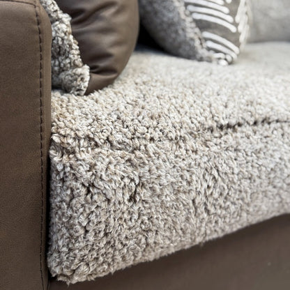 Marvella Living Room Sofa with Chocolate Faux Leather
