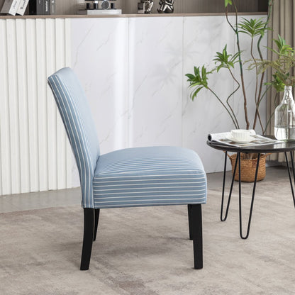 Botticelli Blue Stripe Upholstered Slipper Accent Chair