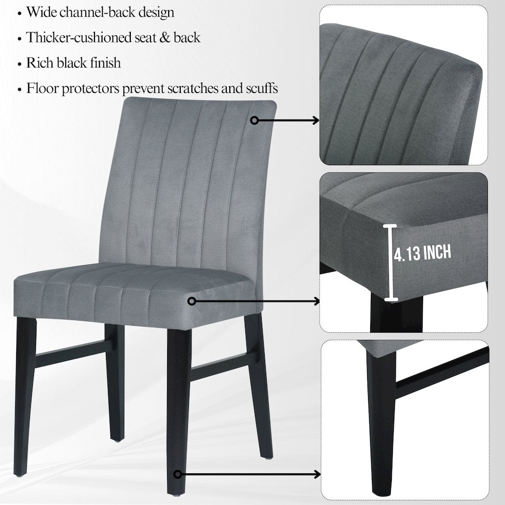 Wendell Contemporary Upholstered Dining Chairs, Set of 2