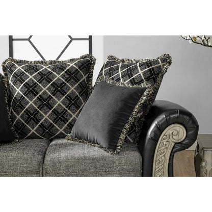 San Marino 2-Tone Fabric Wooden Frame Sofa in Ebony