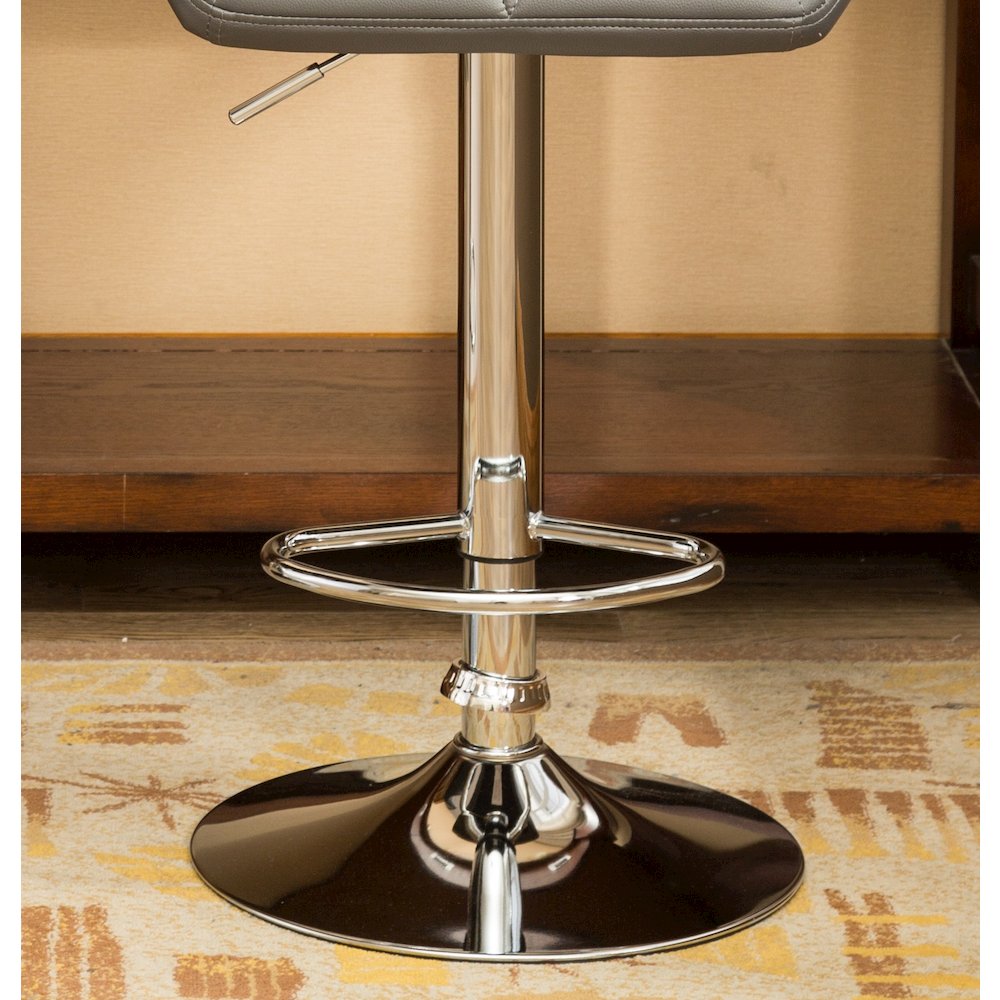 Glasgow Contemporary Tufted Adjustable Height Gray Bar Stools, Set of 2