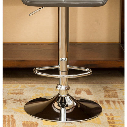 Glasgow Contemporary Tufted Adjustable Height Gray Bar Stools, Set of 2