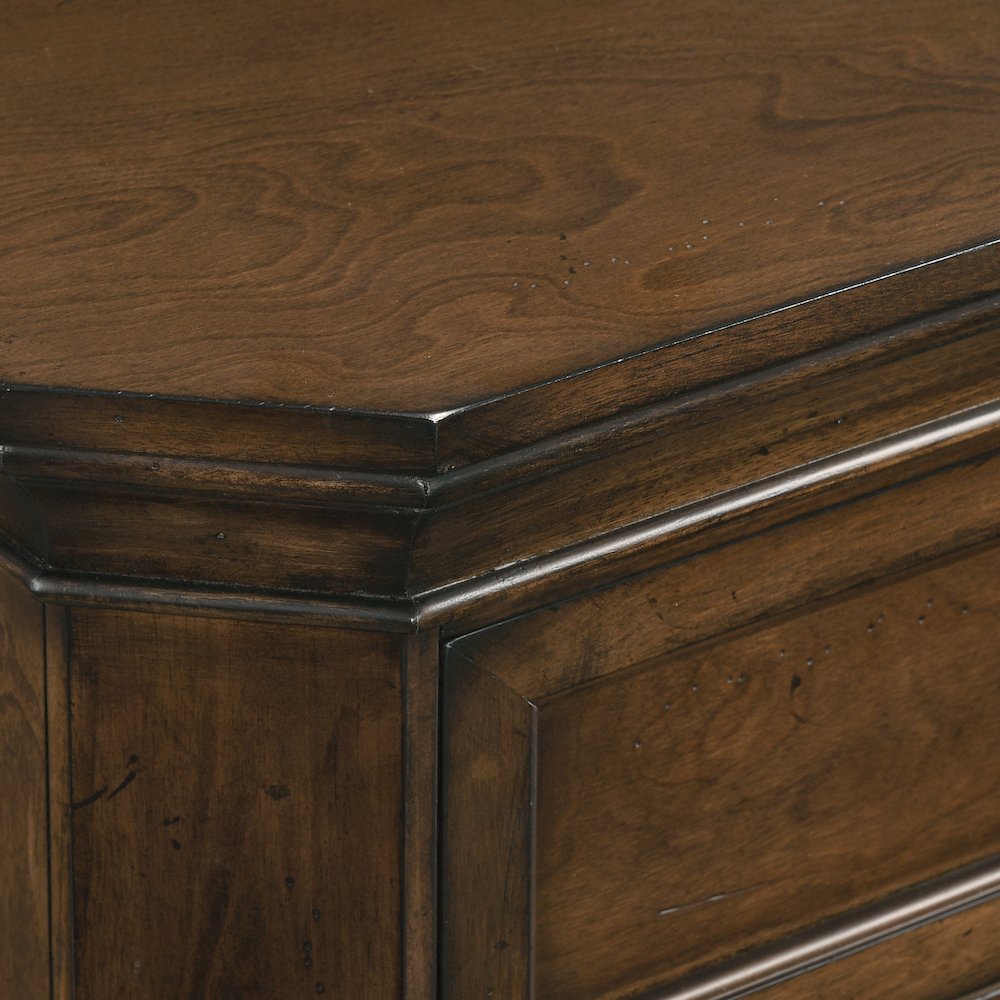 3-Piece Bedroom Set, Queen Panel Bed and 2 Nightstands, Antique Walnut Finish