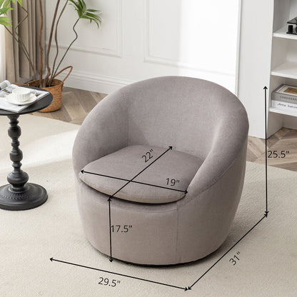 Winnie Modern Barrel Chair, 360° Swivel