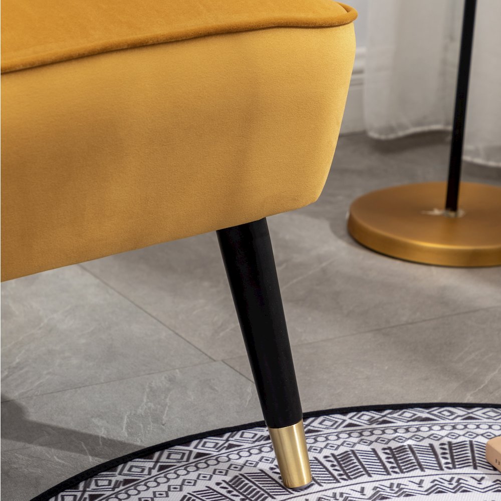 Elon Contemporary Velvet Upholstered Accent Chair, Gold