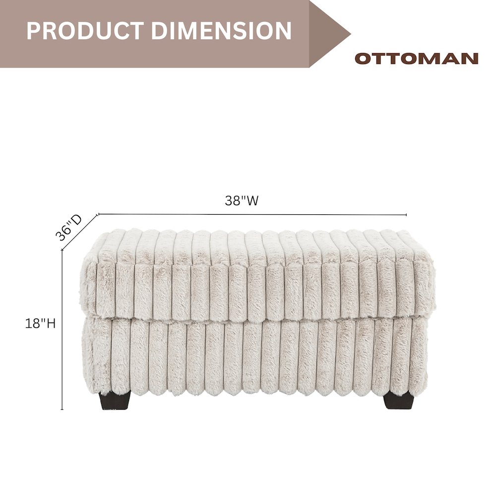 Belvoir Accent Cocktail Ottoman, Beige Champagne