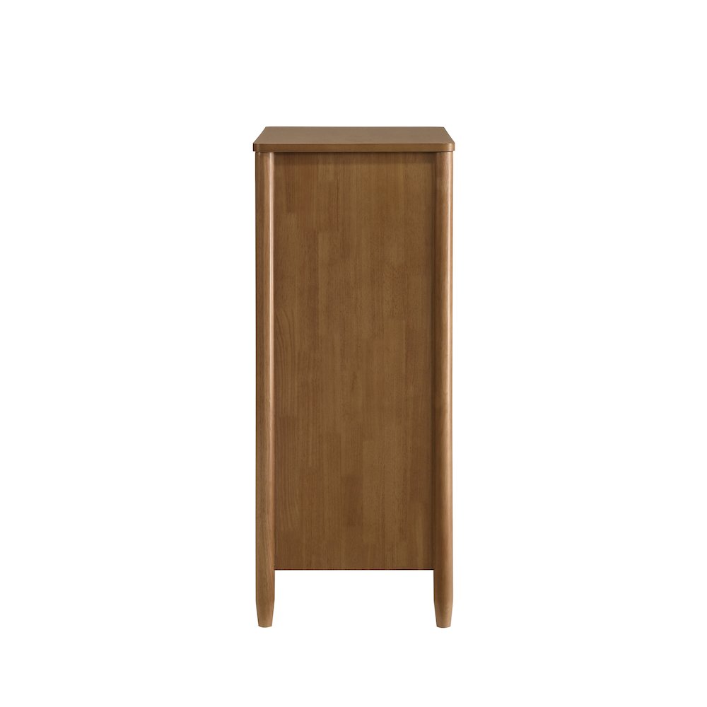 Vichy Wood and Rattan 5-Drawer Chest