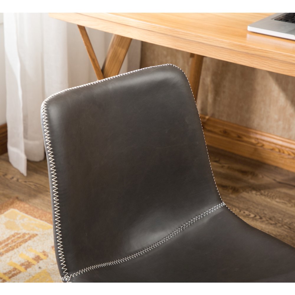 Cesena Faux Leather 360 Swivel Air Lift Office Chair, Antique Gray