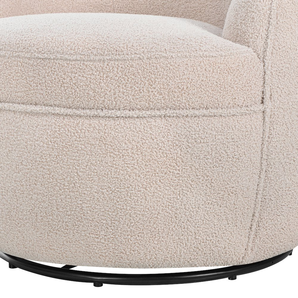 Galleria 360 Swivel Teddy Sherpa Barrel Chair, Beige