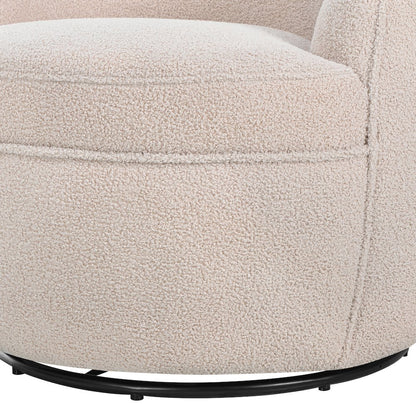 Galleria 360 Swivel Teddy Sherpa Barrel Chair, Beige