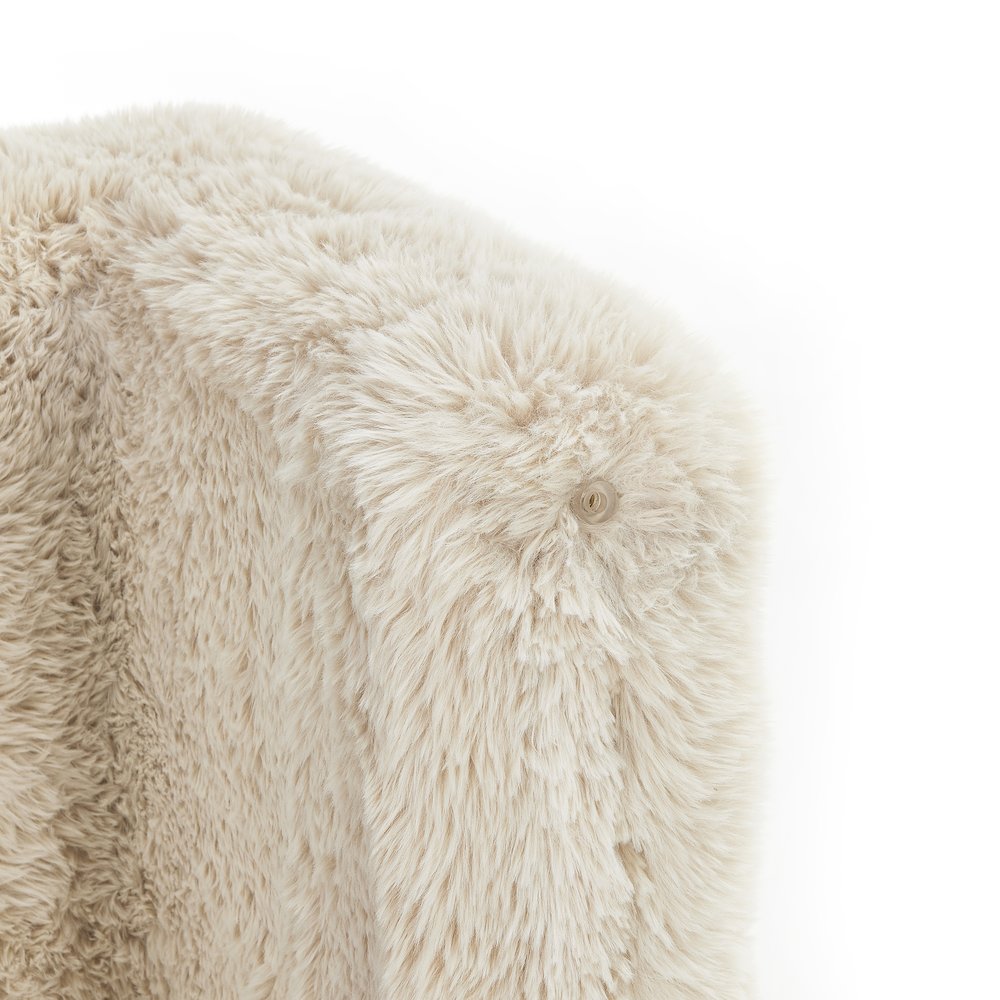 Zorya Contemporary Faux Fur U-Shaped Ottoman, Set of 2