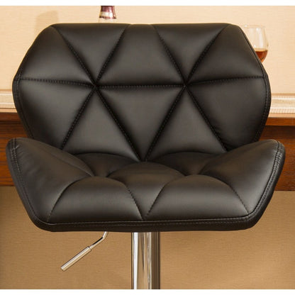 Glasgow Contemporary Tufted Adjustable Height Black Bar Stools, Set of 2
