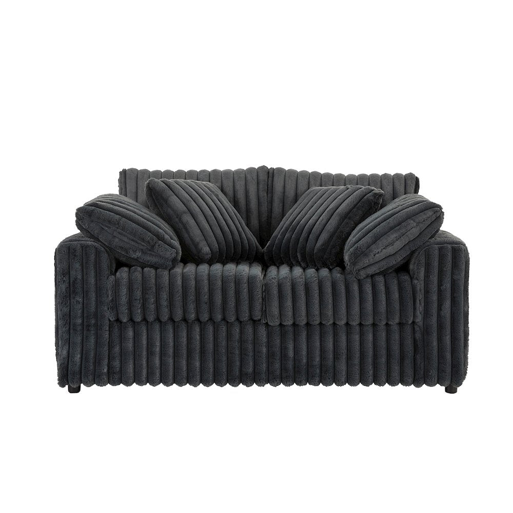 Belvoir Upholstered Stationary Loveseat, Charcoal