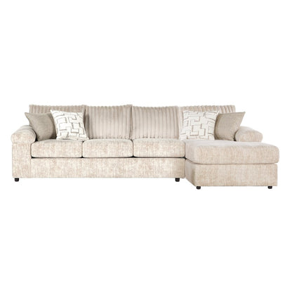 Nason Wide Wale Corduroy Sofa Chaise with Armchair, Parchment