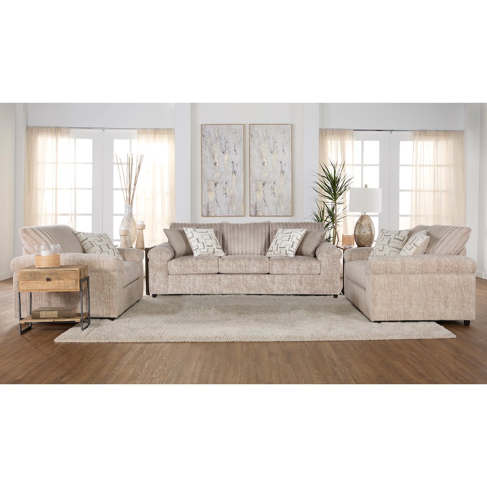 Nason Wide Wale Corduroy Sofa, Loveseat, and Cuddle Chair Set, Parchment