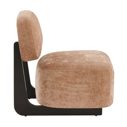 Solara Modern Accent Chair with Solid Wood Frame, Orange