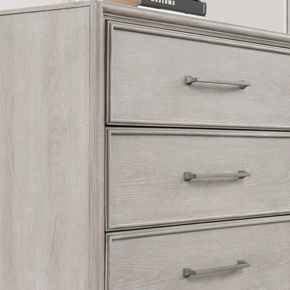 Seluna 5-Drawer Bedroom Chest, Gray Oak Finish