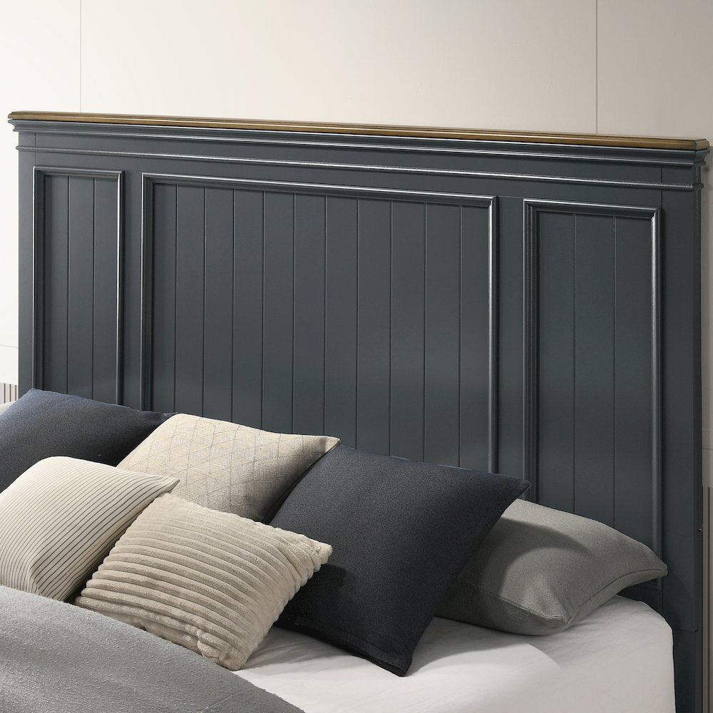 Clelane Wood Bedroom Set Panel Queen Bed, Dresser, Mirror, 2 Nightstands, Chest