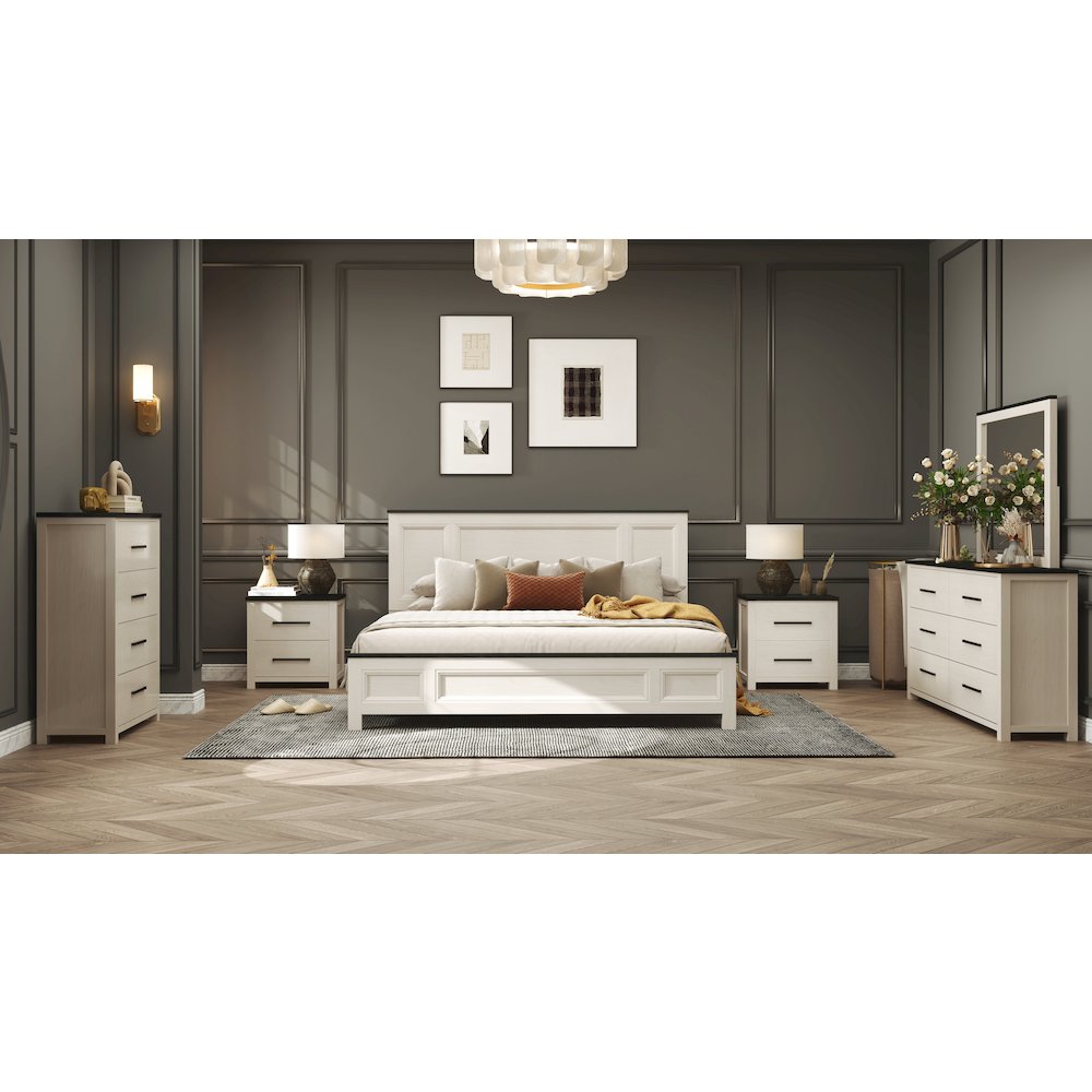 Realynn 6-Pc Bedroom Set, King Panel Bed, Dresser, Mirror, Chest, 2 Nightstands