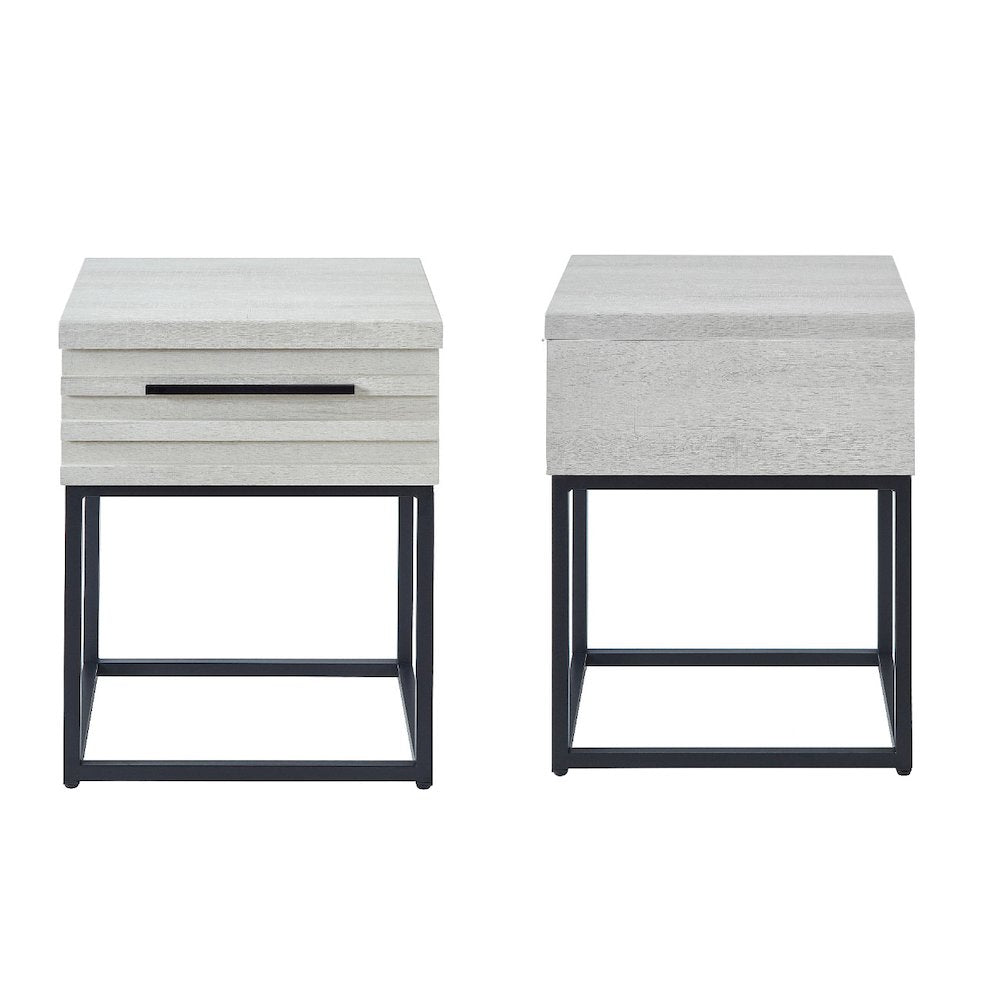 Arles Upholstered Bedroom Set,Wingback PlatformBed with 2Nightstands,Queen