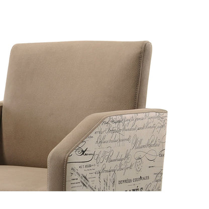 Birmingham Script Printed Driftwood Finish Dining Arm Chair, Set of 2