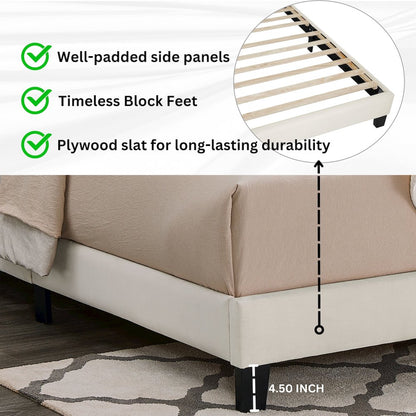 Findlay 3Pc Bedroom Set, Plush 3D Upholstered Bed with 2 Nightstands, Twin