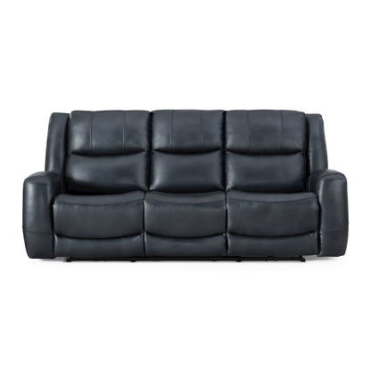 Cozura Leather Power Dual Reclining Sofa, Chesapeake Blue