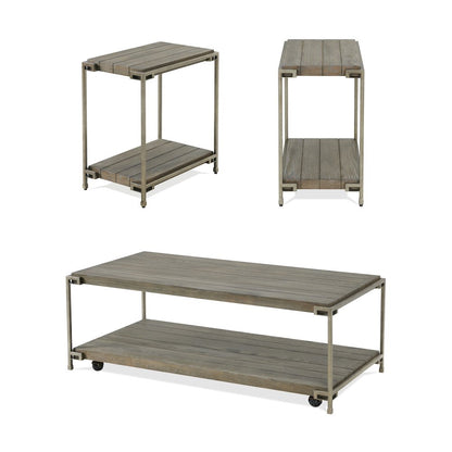 Corbeta 3Pc Living Room Coffee Table and 2 Chairside Tables Set, Aged Graphite
