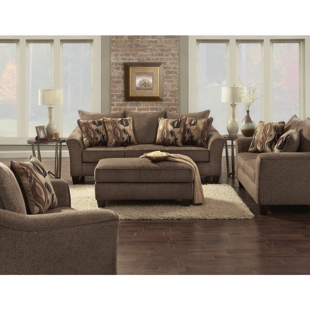 Camero Cafe Fabric 4-Piece Living Room Set