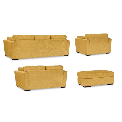 Clareen 4-Pc Living Room Set, Sofa Loveseat Cutler Chair and Ottoman, Sunflower