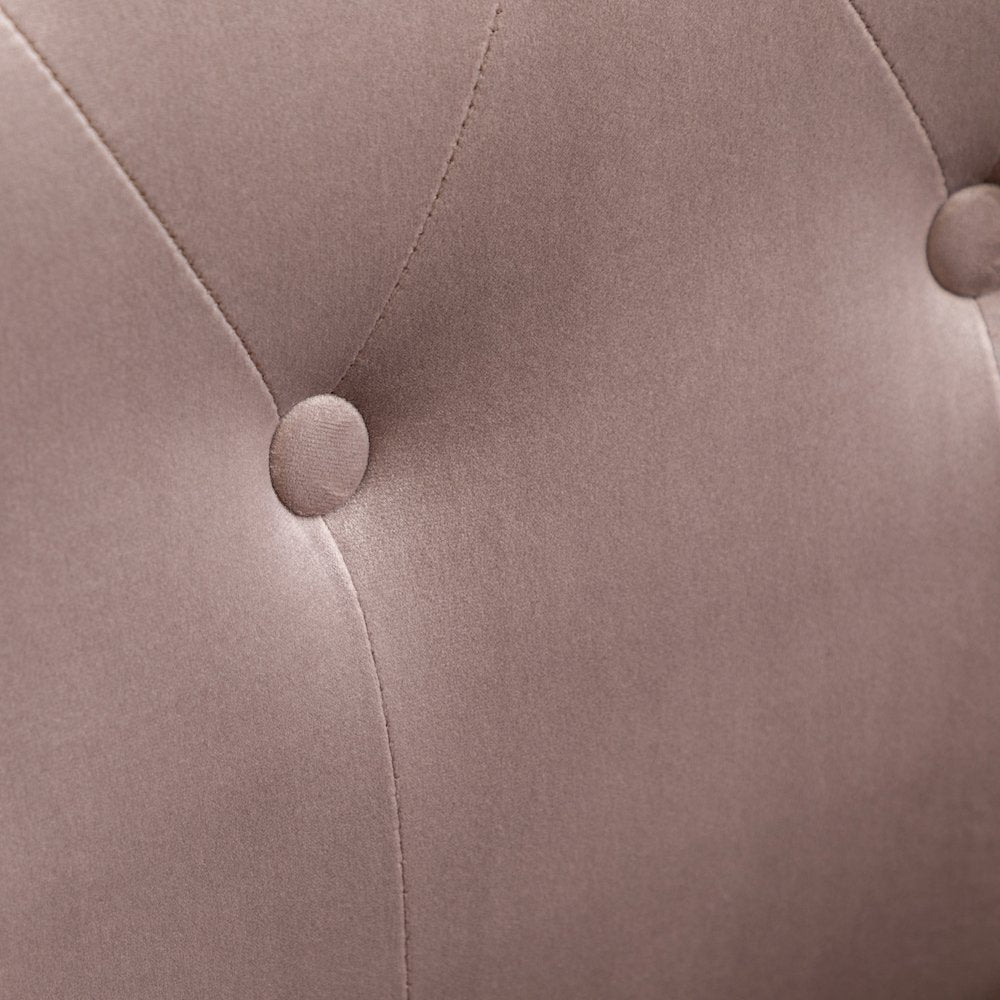 Doarnin Contemporary Silky Velvet Tufted Button Back Accent Chair, Chocolate
