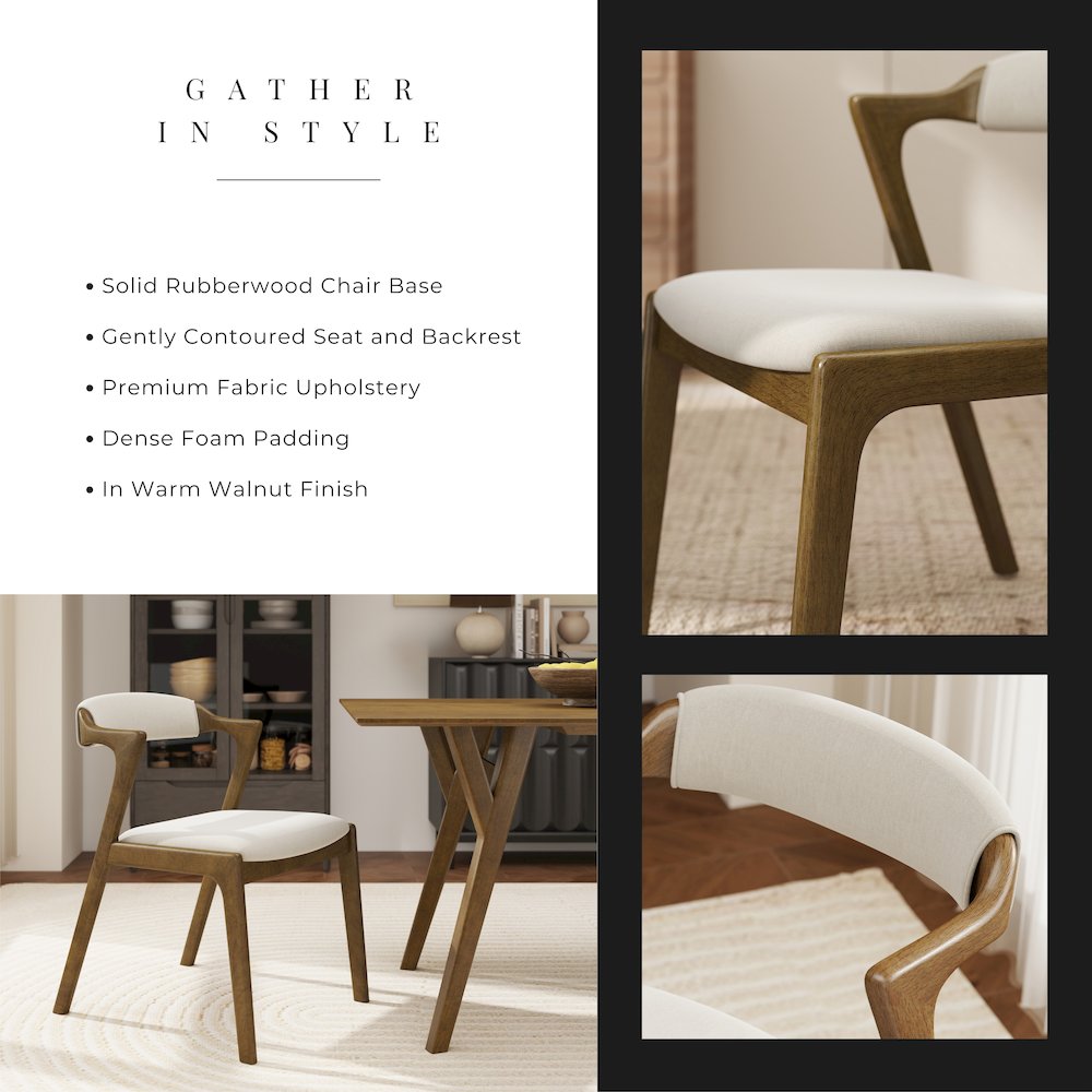 Lavin Black Finish Upholstered Dining Chairs, Set of 2