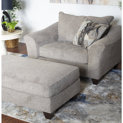 Camero Platinum Fabric Accent Chair and Ottoman Set